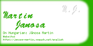 martin janosa business card
